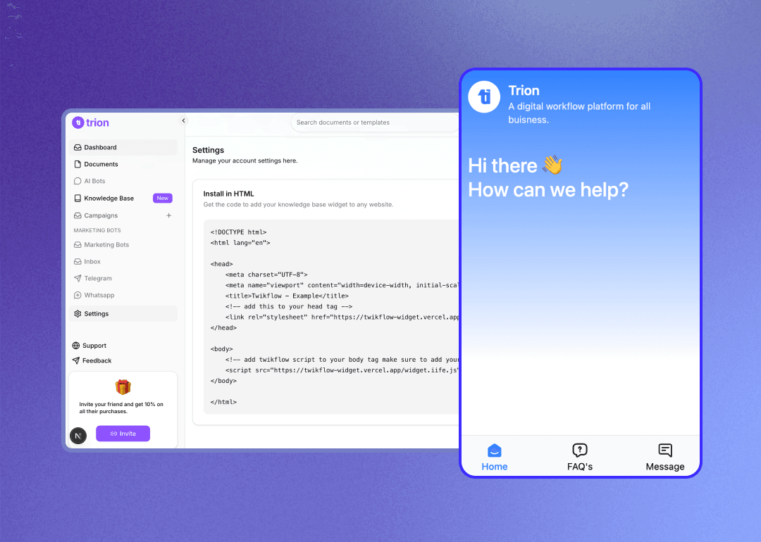 Trion - Chatbot Platform