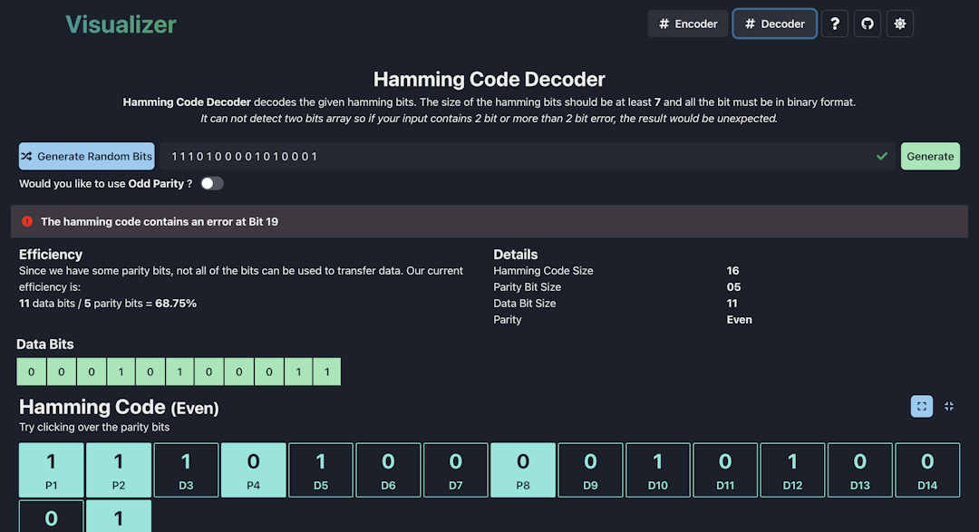 Hamming Code Visualizer
