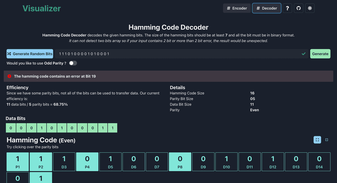 Hamming Code Visualizer